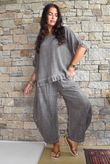 Frame Hopsack Frill Box Top Washed Chocolate